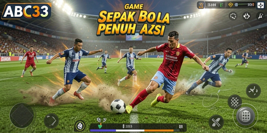 Tampilan gameplay seru dari permainan sepak bola di ABC33.