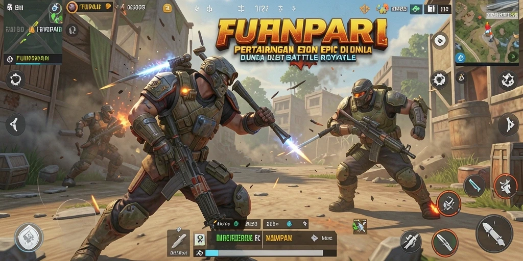 Gameplay Battle Royale seru dalam FUNPARI yang memacu adrenalin.