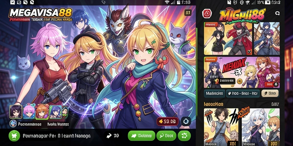 Gameplay MEGAVISA88 menampilkan karakter anime dalam aksi.