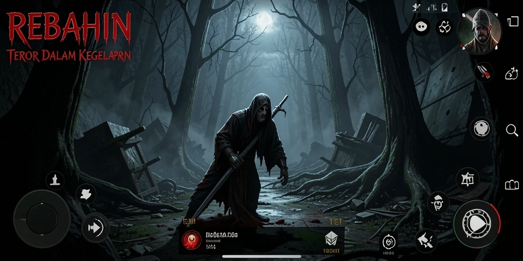 Tampilan gameplay horor yang mendebarkan dan mencekam.