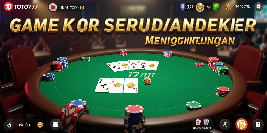 Gameplay seru dengan kartu dan pemain Poker.